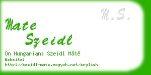mate szeidl business card